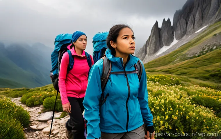 야외 학습의 효과적인 커뮤니케이션 전략 - **Prompt 1: Navigating Nature's Challenges Through Non-Verbal Communication**
"A diverse group o...