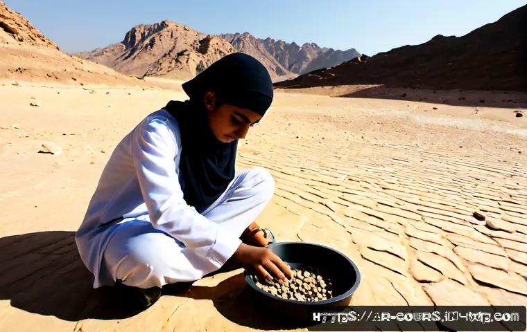 야외 탐험을 통한 과학적 사고 증진 - Photorealistic documentary-style scene of Arab middle-school students conducting a science explorati...